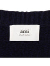 Embroidered Heart Logo Cashmere Cardigan Navy - AMI - BALAAN 11