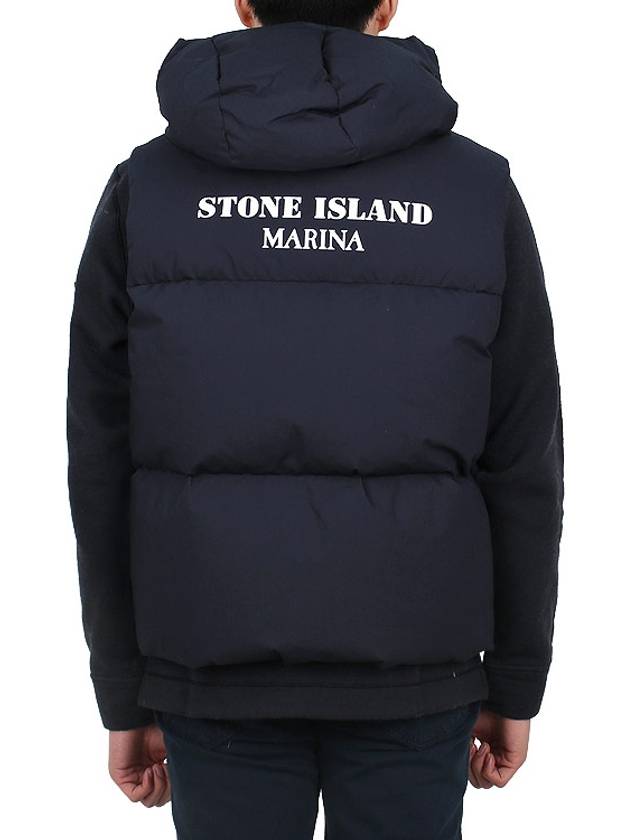 Marina Back Logo Print Vest Navy - STONE ISLAND - BALAAN 6