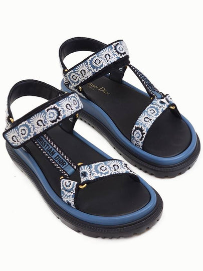 D-Way Embroidered Logo Sandals Blue - DIOR - BALAAN 2