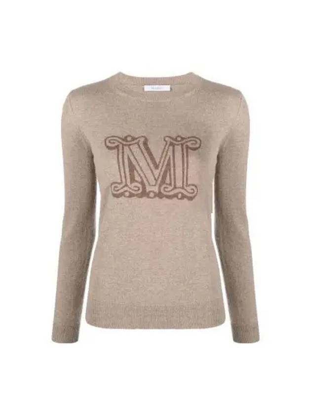 Women's Pamir Crew Neck Logo Knit Top Brown - MAX MARA - BALAAN 2