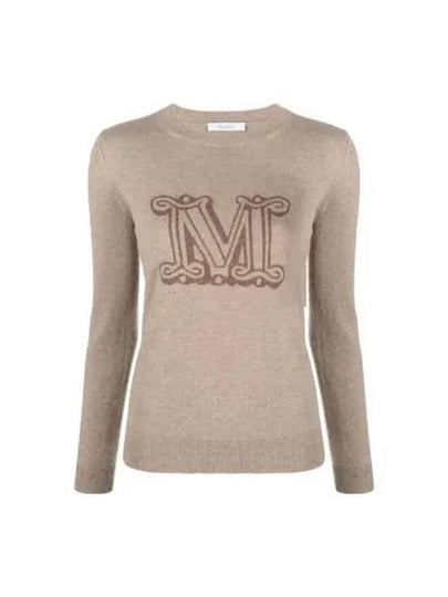 Women's Pamir Crew Neck Logo Knit Top Brown - MAX MARA - BALAAN 2