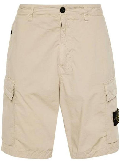 Light Stretch Cotton Bermuda Regular Fit Shorts Beige - STONE ISLAND - BALAAN 2