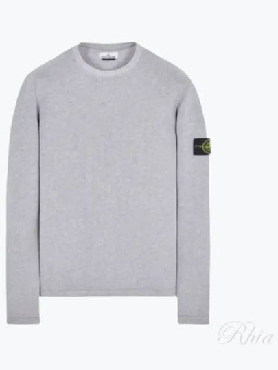 Wappen Patch Crew Neck Knit Top Grey - STONE ISLAND - BALAAN 2