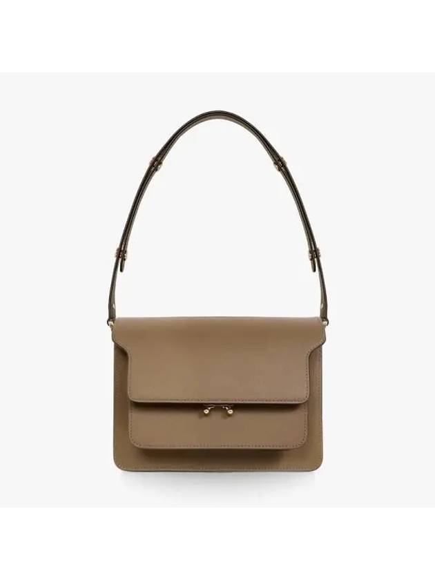 Saffiano Trunk Medium Shoulder Bag Brown - MARNI - BALAAN 4