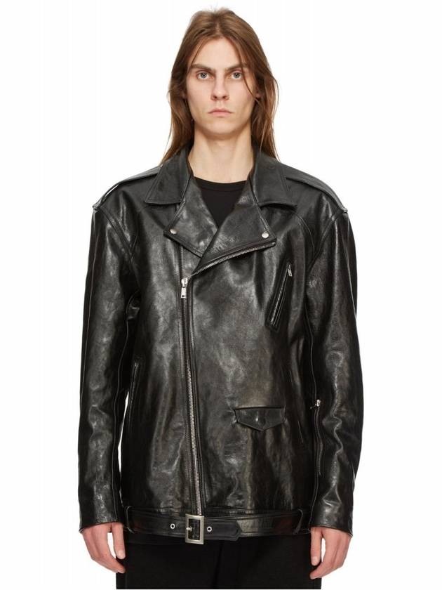 Calfskin jumbo stooge rider jacket black ru02d6773 lri 09 - RICK OWENS - BALAAN 1