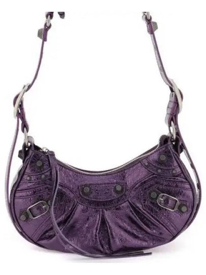 Metallic Le Cagol XS Lambskin Shoulder Bag Purple - BALENCIAGA - BALAAN 2