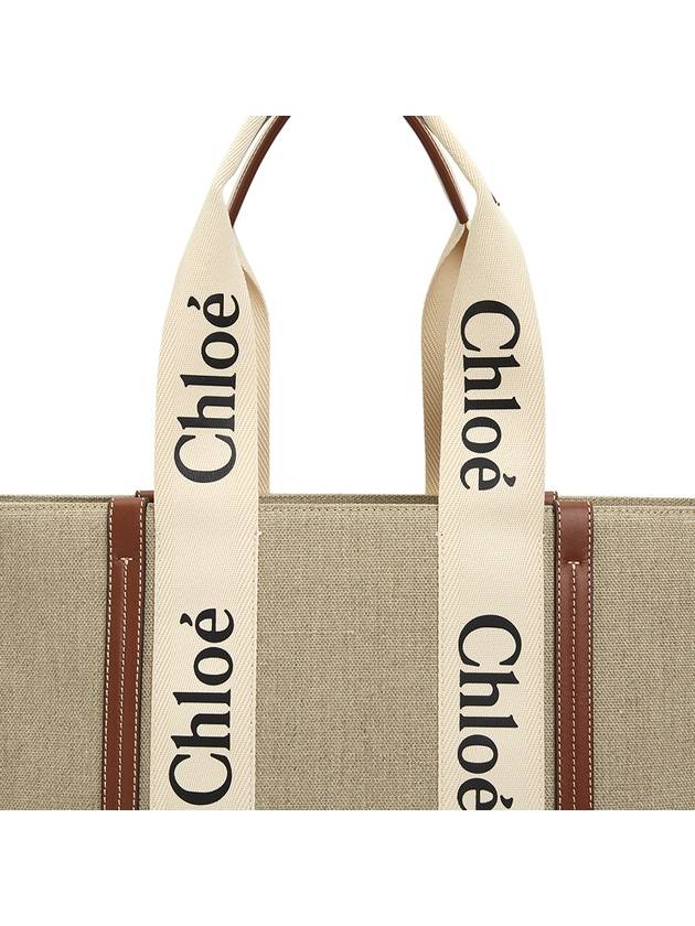 Woody Large Tote Bag White Brown Beige - CHLOE - BALAAN 8