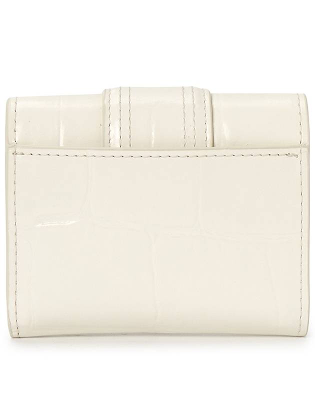 Le Compact Bambino Leather Half Wallet White - JACQUEMUS - BALAAN 3