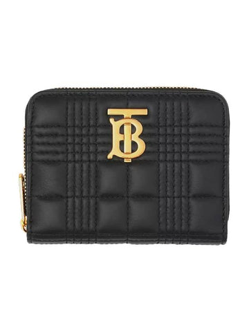 Women's Lola Quilted Zipper Card Wallet Black - BURBERRY - BALAAN 1