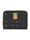 Women's Lola Quilted Zipper Card Wallet Black - BURBERRY - BALAAN 1