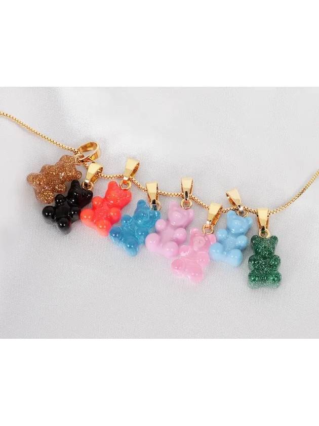 NOSTALGIA BEAR AZURE CLASSIC CONNECTOR Nostalgia Haribo bear pendant resin charm - CRYSTAL HAZE - BALAAN 3