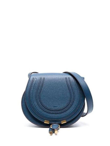 Marcie Saddle Small Grained Leather Cross Bag Blue - CHLOE - BALAAN 1