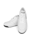 Women's Triangle Logo Leather Low Top Sneakers White - PRADA - BALAAN 4