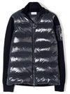 Padded Wool Cardigan Navy - MONCLER - BALAAN 2