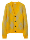 Argyle Wool Cardigan Yellow - BURBERRY - BALAAN 2