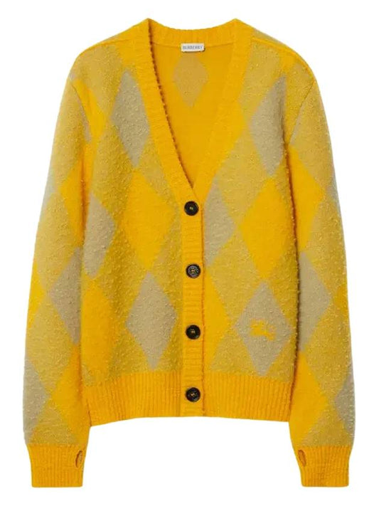 Argyle Wool Cardigan Yellow - BURBERRY - BALAAN 2