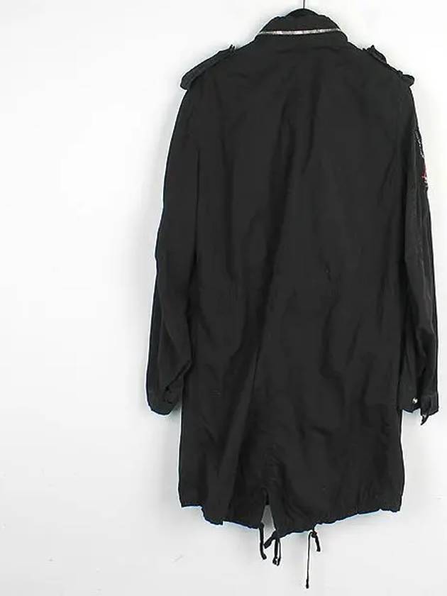 Black color curtain pocket zipper detail women s long jacket - BALMAIN - BALAAN 3