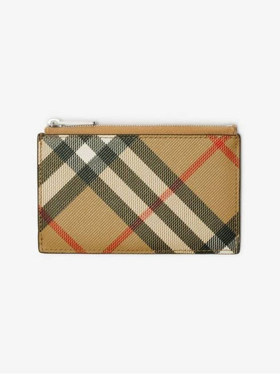 Check Zip Card Wallet Sand - BURBERRY - BALAAN 2