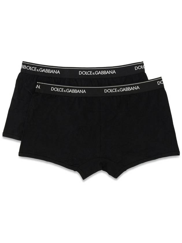 Men's Logo Waistband Cotton Briefs 2 Pack Black - DOLCE&GABBANA - BALAAN 6