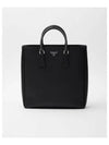 Triangle Logo Saffiano Tote Bag Black - PRADA - BALAAN 2