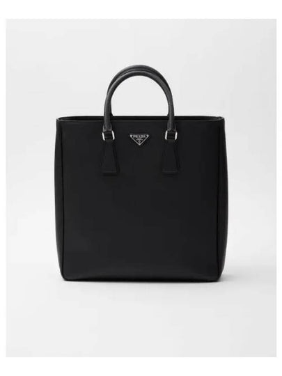 Triangle Logo Saffiano Tote Bag Black - PRADA - BALAAN 2