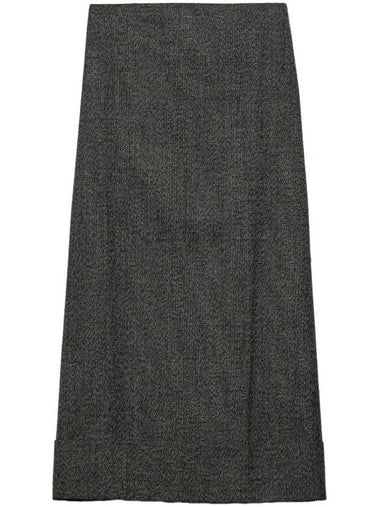 Women's Mouline Maxi Pencil Skirt Black - PRADA - BALAAN 1