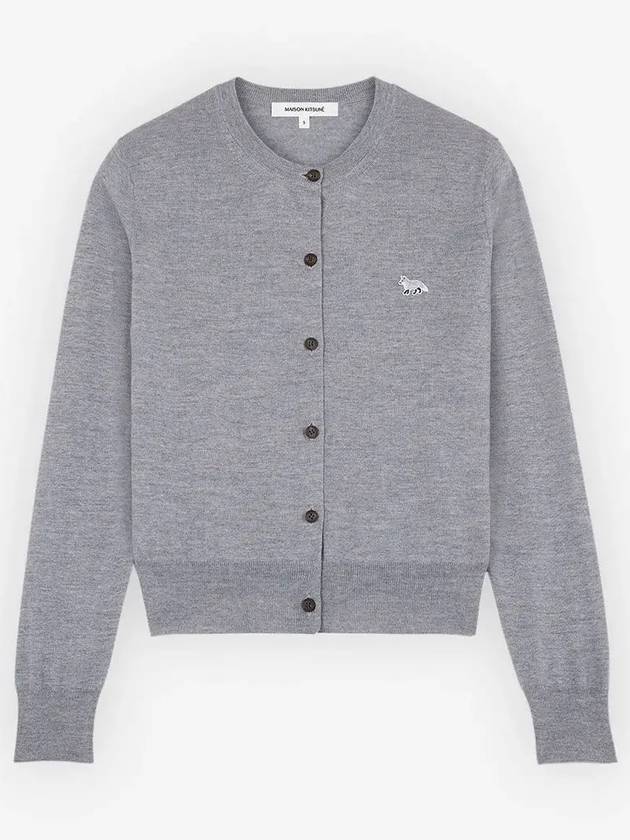 Baby Fox Patch Regular Cardigan Grey Melange - MAISON KITSUNE - BALAAN 3