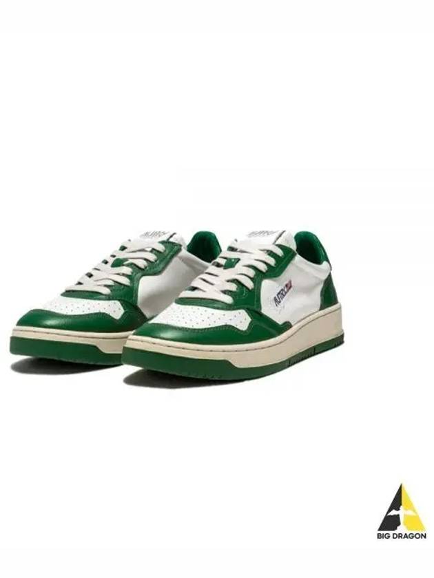 Men's Medalist Leather Low Top Sneakers Green - AUTRY - BALAAN 2