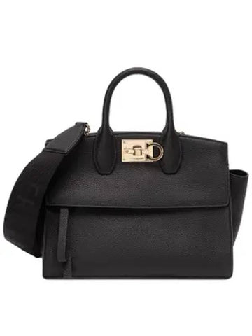 Studio Soft Top Handle Tote Bag Black - SALVATORE FERRAGAMO - BALAAN 1