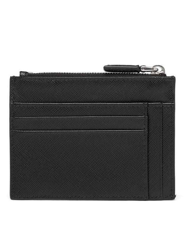 Triangular Logo Saffiano Card Wallet Black - PRADA - BALAAN 3