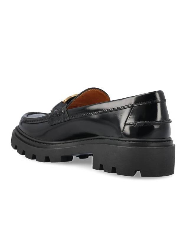 Women's Kate Metal Chain Leather Loafers Black - TOD'S - BALAAN 4