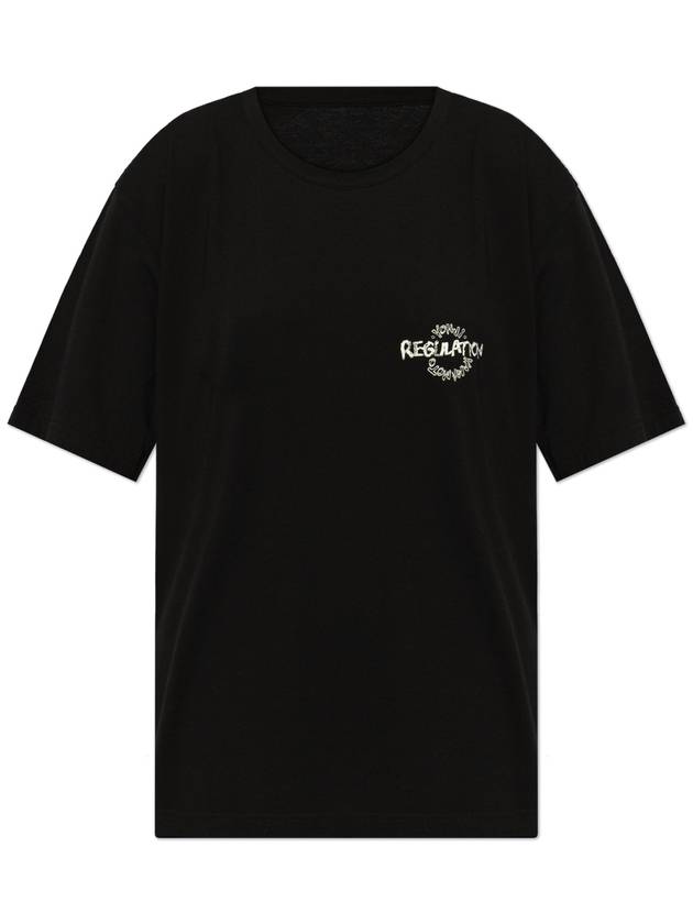 Yohji Yamamoto T-shirt With Print, Women's, Black - YOHJI YAMAMOTO - BALAAN 1