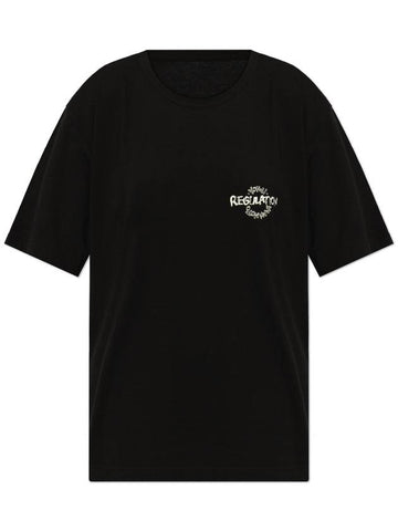 Yohji Yamamoto T-shirt With Print, Women's, Black - YOHJI YAMAMOTO - BALAAN 1