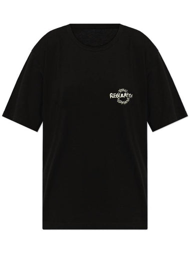 Yohji Yamamoto T-shirt With Print, Women's, Black - YOHJI YAMAMOTO - BALAAN 1