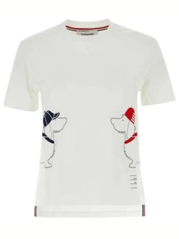 Cotton Twin Hector Embroidery Short Sleeve T-Shirt White - THOM BROWNE - BALAAN 2