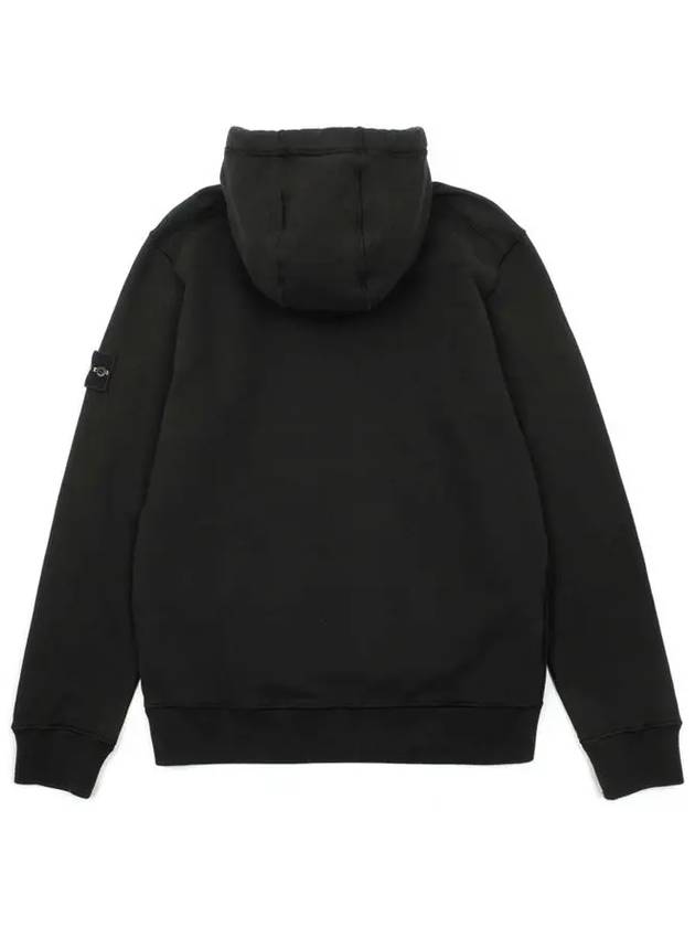 Wappen Patch Brushed Cotton Fleece Hoodie Black - STONE ISLAND - BALAAN 4