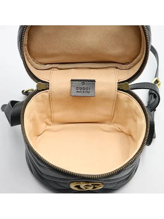 598594 Black leather GG Marmont mini backpack - GUCCI - BALAAN 6