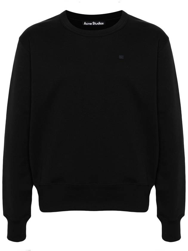 Face Logo Applique Cotton Sweatshirt Black - ACNE STUDIOS - BALAAN 2