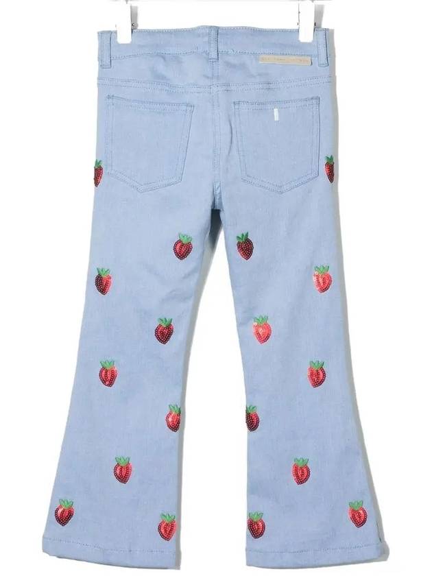 Kids Strawberry Denim Pants 8Q6BR0 Z0153 606RO - STELLA MCCARTNEY - BALAAN 3