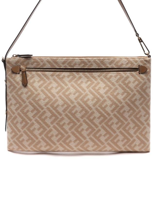 FF Logo Vertigo Clutch Bag Beige - FENDI - BALAAN 3