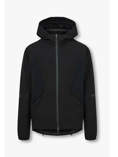 Men s Hooded Seersucker Packable Jacket Black - HERNO - BALAAN 1