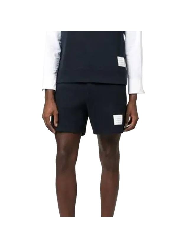 Men's RWB Striped Cotton Bermuda Shorts Navy - THOM BROWNE - BALAAN 1