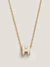 Mini Pop H Pendant Necklace Gold Blanc White - HERMES - BALAAN 2