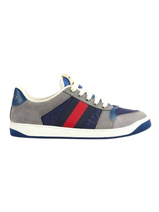 GG Screener Suede Low Top Sneakers Grey - GUCCI - BALAAN 1