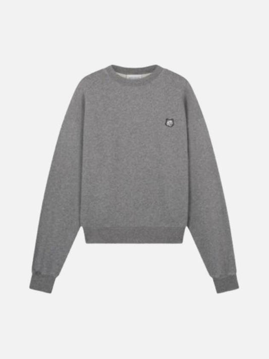 Women's Bold Fox Head Patch Comfort Sweatshirt Medium Grey Melange - MAISON KITSUNE - BALAAN 2