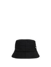 Triangular Logo Quilted Lineylon Bucket Hat Black - PRADA - BALAAN 4