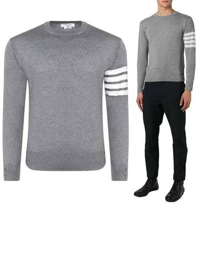 4 Bar Stripe Classic Wool Knit Top Grey - THOM BROWNE - BALAAN 2