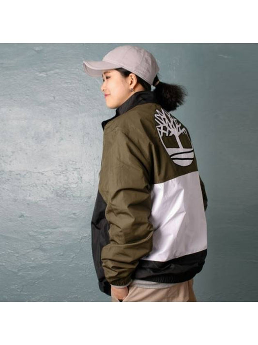 01TB0A1LJKH08Back logo mountain jacketkhaki white black - TIMBERLAND - BALAAN 1