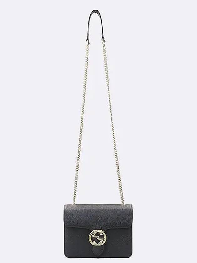 510304 GG logo black interlocking chain shoulder and crossbag - GUCCI - BALAAN 5