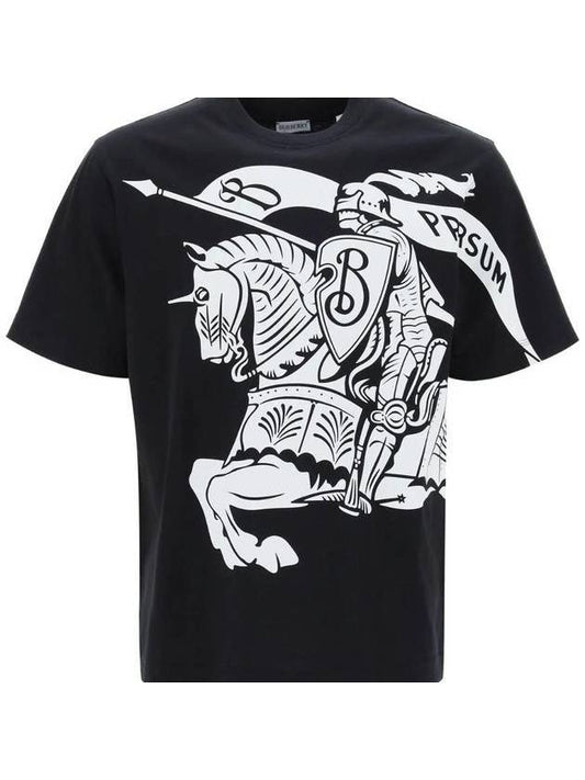 EKD Print Cotton Short Sleeves T-Shirt Black - BURBERRY - BALAAN 1